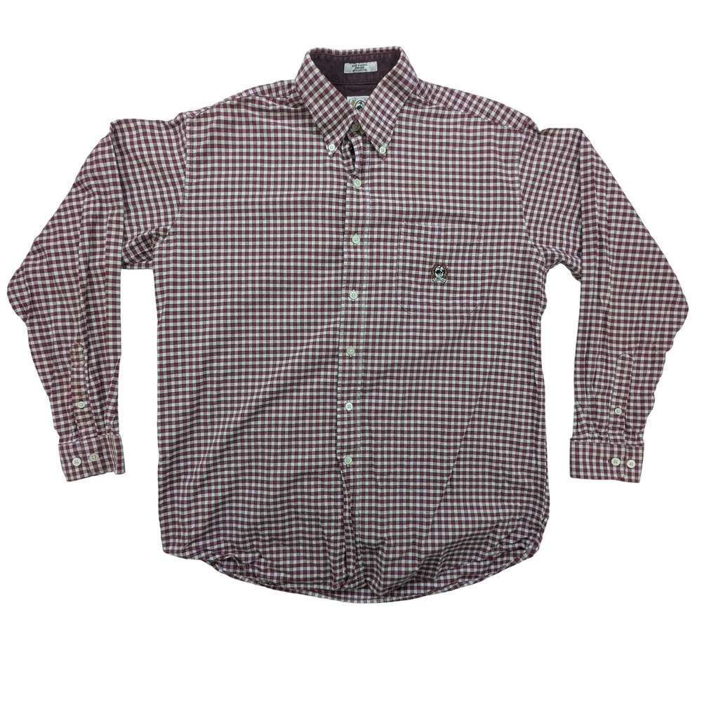 Cinch Shirt Mens Medium Button Down Western Plaid Rodeo Cowboy Burgundy Check